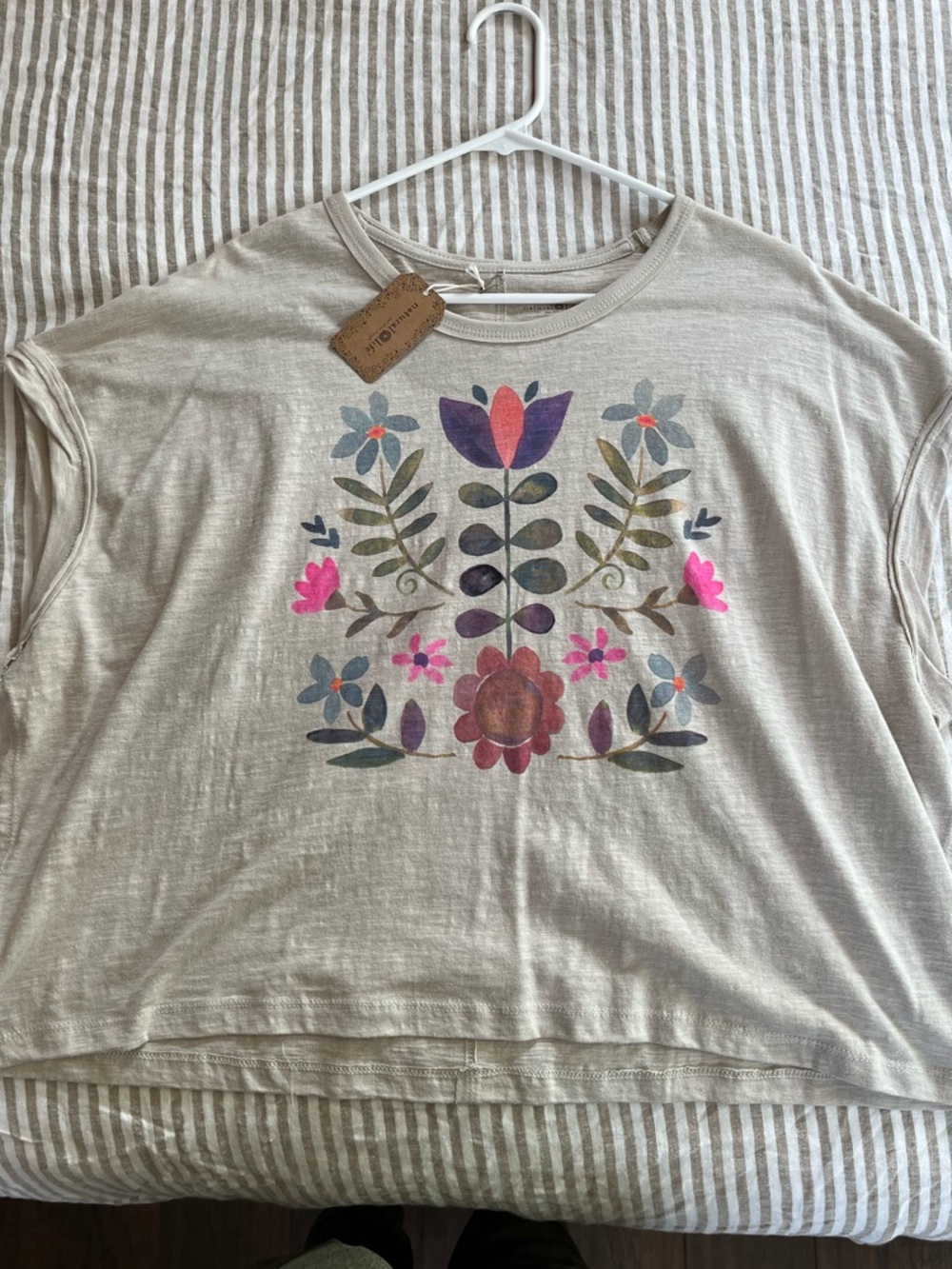 NATURAL LIFE Boxy Boho Tee with Flowers - Picture 2 of 8